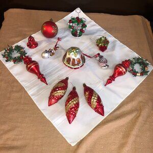Christmas Ornaments Variety, 14 pieces